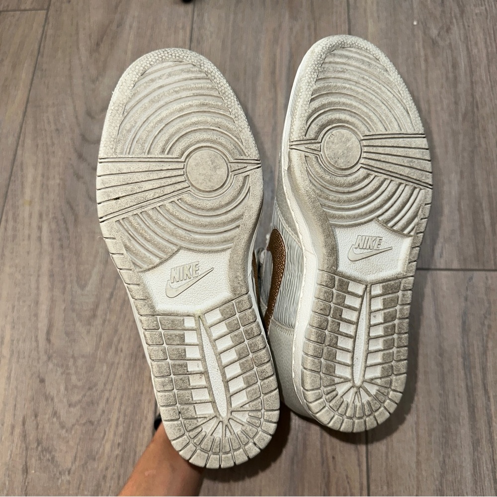 NIKE light bone gray / bronze Sky High hidden wedge sneakers 8 - Picture 9 of 10